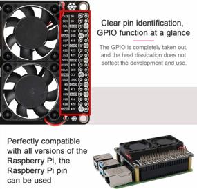 img 1 attached to 🍓 Raspberry Pi 4B Dual Cooling Fans with Heatsink Kit and GPIO Expansion Board - Compatible with Raspberry Pi 4B/3B+/3B/3A+, DC 5V 0.2A, LED