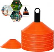 train like a pro with bizbon's 50 pack disc cones for sports and agility - perfect for basketball, soccer, football, and kids training! logo