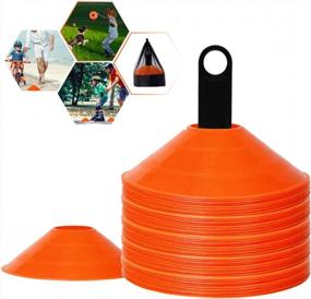 img 4 attached to Train Like A Pro With BIZBON'S 50 Pack Disc Cones For Sports And Agility - Perfect For Basketball, Soccer, Football, And Kids Training!