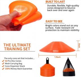 img 3 attached to Train Like A Pro With BIZBON'S 50 Pack Disc Cones For Sports And Agility - Perfect For Basketball, Soccer, Football, And Kids Training!