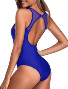 img 2 attached to Holipick Swimsuit Patchwork Swimwear Backless Women's Clothing at Swimsuits & Cover Ups