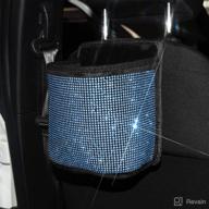 🚘 premium car seat organizer - travel caddy bag for back/front seat, crystal bling car front seat organizer, practical car garbage pocket bin, diamond car accessory (blue, 1-pack) логотип