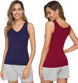 img 2 attached to Xelky Women'S V-Neck Tank Tops 4-Pack - Sleeveless Basic Shirts With Wide Straps For Layering (S-XXL), Lightweight And Stretchy Undershirts