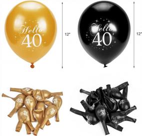 img 2 attached to Konsait 40th Birthday Decoration, Cheers To 40 Birthday Banner, Hello 40 Birthday Balloons, Black And Gold, For Man Women Celebration 40th Birthday For 40 Years Old Party Decor Сувениры Поставки