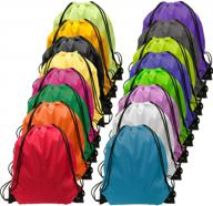 48 pack of drawstring backpacks for school and gym - bulk cinch bags with drawstrings in a variety of colors logo