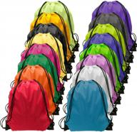 48 pack of drawstring backpacks for school and gym - bulk cinch bags with drawstrings in a variety of colors логотип