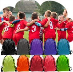 img 1 attached to 48 Pack Of Drawstring Backpacks For School And Gym - Bulk Cinch Bags With Drawstrings In A Variety Of Colors