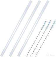 🥤 bpa free reusable replacement straw set for half/gallon water bottles - long straws to fit 128oz/64oz jugs - includes cleaning brushes (3 set) logo