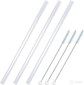 img 4 attached to 🥤 BPA Free Reusable Replacement Straw Set for Half/Gallon Water Bottles - Long Straws to Fit 128oz/64oz Jugs - Includes Cleaning Brushes (3 Set)