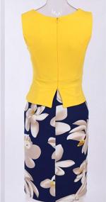 img 2 attached to YMING Womens One Piece Office Bodycon Sleeveless Floral Print Dress Work Sexy Club Pencil Dress
