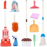 8pcs kids cleaning set - toy vacuum, broom & more! perfect christmas birthday gift for boys & girls! logo