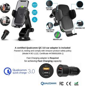 img 3 attached to CharGenius 15W Wireless Car Charger Mount | Qi Fast Charging Auto Clamping Phone Holder | CD Mount, Dash Windshield Air Vent | iPhone 12/11/XS/XR/X/8, Samsung Galaxy S20 S10 S9+ S9 S8+ | Android Phone