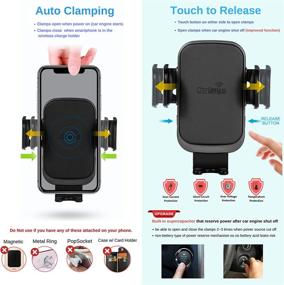 img 2 attached to CharGenius 15W Wireless Car Charger Mount | Qi Fast Charging Auto Clamping Phone Holder | CD Mount, Dash Windshield Air Vent | iPhone 12/11/XS/XR/X/8, Samsung Galaxy S20 S10 S9+ S9 S8+ | Android Phone