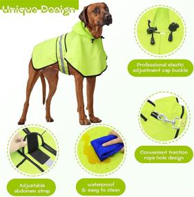 img 1 attached to 🐶 Weesiber Dog Raincoat - Lightweight Waterproof Dog Rain Jacket with Hoodie for Small, Medium, and Large Dogs - Reflective and Adjustable Dog Rain Coat Poncho Slicker - Ideal for Puppies and All Breeds