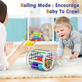 img 1 attached to 🎁 Ouji Colorful Activity Cube & Sensory Shape Toys: My First Montessori Developmental Toy for Baby Girls/Boys - Best Gifts Idea