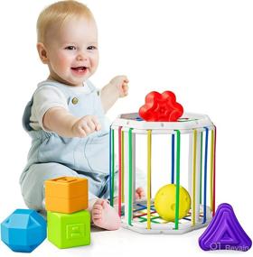 img 4 attached to 🎁 Ouji Colorful Activity Cube & Sensory Shape Toys: My First Montessori Developmental Toy for Baby Girls/Boys - Best Gifts Idea