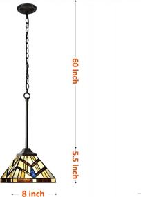 img 3 attached to Capulina Tiffany Mini Pendant Lights 8 Inches Wide Cream Amber Style Stained Glass Hanging Lamp For Kitchen Island Counter Dining Room Hallway