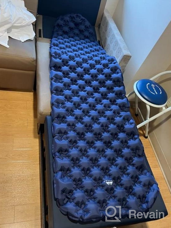 img 1 attached to WELLAX Ultralight Air Sleeping Pad: Inflatable Mattress For Backpacking, Traveling, Camping & Hiking - Includes Repair Kit & Carry Bag! review by Jaya Walsh