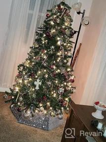 img 7 attached to Сверкайте и защищайте свою рождественскую елку с 33,5-дюймовой юбкой с пайетками XmasExp'S в синем цвете