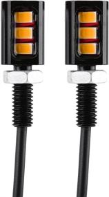 img 4 attached to 🚗 Pair of 12V Universal Car Auto 3 LED Motorcycle License Plate Lights – Waterproof Screw Bolt Lamps for Truck ATV Bike SUV RV (Yellow)