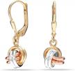 women's 925 sterling silver heart love-knot drop dangle leverback earrings - lecalla jewelry logo