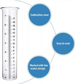 img 3 attached to Outdoor Rain Gauge With 7 Inch Capacity & Glass Replacement Tube For Yard Garden - 2 Pack By Bomex