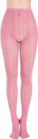 img 3 attached to Vintage Colorful Fishnet Tights - CozyWow Patterned Knitted High Waist Stockings With Hollow Out Design