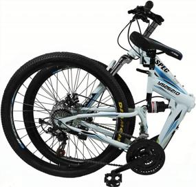img 1 attached to Xspec 26" 21-скоростной складной горный велосипед - идеально подходит для трейлов, поездок на работу и взрослых