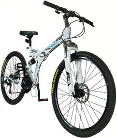 img 4 attached to Xspec 26" 21-скоростной складной горный велосипед - идеально подходит для трейлов, поездок на работу и взрослых
