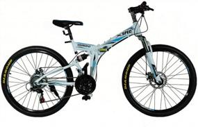 img 2 attached to Xspec 26" 21-скоростной складной горный велосипед - идеально подходит для трейлов, поездок на работу и взрослых