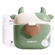 bebamour baby formula dispenser portable travel milk powder formula container candy fruit snack storage container with scoop and leveller, bpa free, 450 ml (green) logo