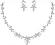 stunning bridal jewelry set: marquise cz flower leaf filigree necklace and earrings by brilove logo
