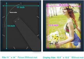 img 1 attached to RPJC 11X14-дюймовая настенная фоторамка с подставкой, массивная древесина и стекло высокой четкости, джазовый синий