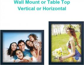 img 2 attached to RPJC 11X14 Inch Wall Mountable Picture Frame With Stand, Solid Wood & High Definition Glass, Jazz Blue