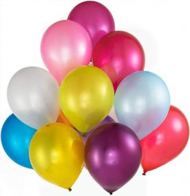 img 4 attached to Разноцветные воздушные шары для вечеринок - идеально подходят для свадеб и торжеств - набор из 12 воздушных шаров от PIXRIY