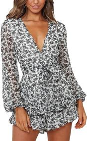 img 4 attached to Relipop Womens Jumpsuits V Neck Rompers Women's Clothing ~ Jumpsuits, Rompers & Overalls