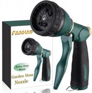 upgrade your garden game with fanhao heavy duty metal hose nozzle - 7 spray patterns for perfect garden watering, car washing, and pet showering logo