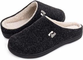 img 4 attached to Comfortable And Cozy: RockDove Men'S Memory Foam Clog Slipper With Sherpa Lining