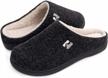 comfortable and cozy: rockdove men's memory foam clog slipper with sherpa lining logo