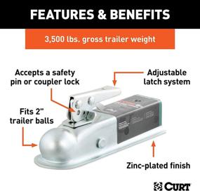 img 2 attached to 🚚 CURT 25153 Straight Tongue Trailer Coupler: Perfect Fit for 2-Inch Channel, 2-in Hitch Ball, with 3,500 lbs Capacity