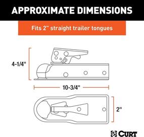 img 3 attached to 🚚 CURT 25153 Straight Tongue Trailer Coupler: Perfect Fit for 2-Inch Channel, 2-in Hitch Ball, with 3,500 lbs Capacity