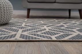 img 2 attached to Easy Clean Contemporary Geometric Rug - 5' X 7' Blue For Patio, Deck & Balcony Areas!