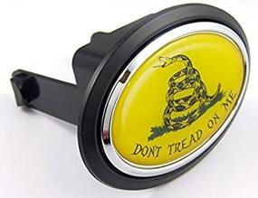 img 3 attached to 🐍 Don't Tread on me Flag Hitch Cover Cap - 2" Receiver in Black with Chrome Accent and Dome Design