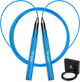 img 4 attached to Get Fit With The Gruper Jump Rope Workout: Adjustable, Self-Locking Aluminum Skipping Ropes With 360 Degree Spin And Weighted Options!