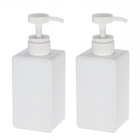 img 4 attached to 2 Pack Of White 450Ml (15.3Oz) Lotion Pump Bottles - Empty Soap Dispenser For Bathroom, Kitchen, Shampoo, Shower Gel, And Hand Sanitizer