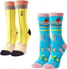 img 3 attached to Novelty Nurse Socks For Women - America Flag, Teeth, And Alien Designs - Perfect Gift For Dentists - 2 Pack