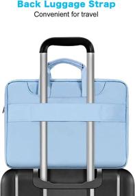 img 1 attached to MOSISO 360 Защитная сумка для ноутбука, совместимая с MacBook Pro 16 дюймов 2021 2022 M1 A2485 / 2019-2020 A2141 / Pro 15 A1398, ноутбук 15-15,6 дюймов, соответствующий цветной рукав с ремнем, воздушный синий