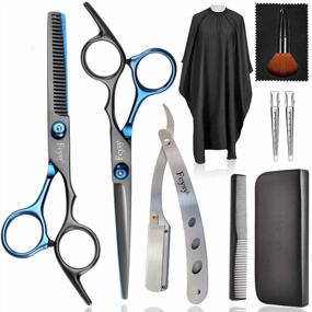 img 4 attached to Fcysy Professional Hair Cutting Scissors Kit - Haircut Shears Set, Barber Scissors, Blending Shears For Home & Salon Use By Hairdressers