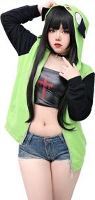 img 3 attached to Men'S/Women'S C-ZOFEK Invader ZIM Cosplay Hoodie: Zip Up Pullovers W/ Ears For Halloween Costume!