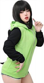 img 2 attached to Men'S/Women'S C-ZOFEK Invader ZIM Cosplay Hoodie: Zip Up Pullovers W/ Ears For Halloween Costume!